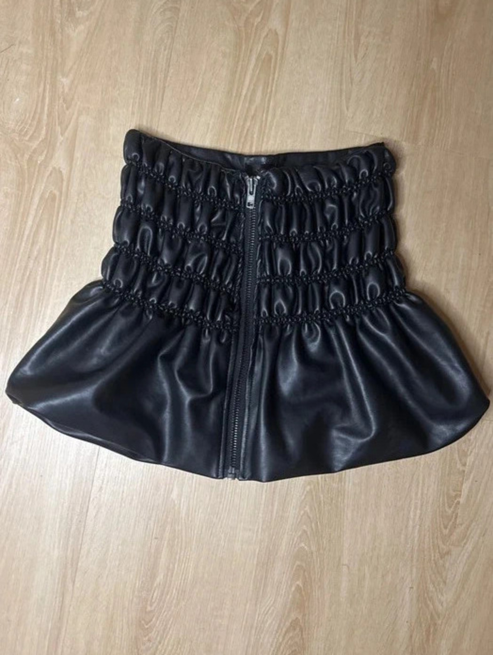 Mother Faux Leather Zip Up Top